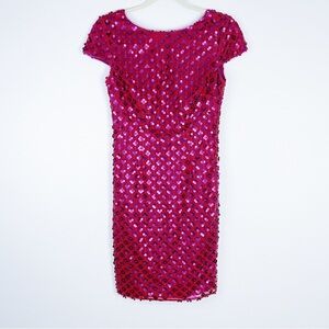 NEW Dress the Population - Magenta Floral Sequins Dress